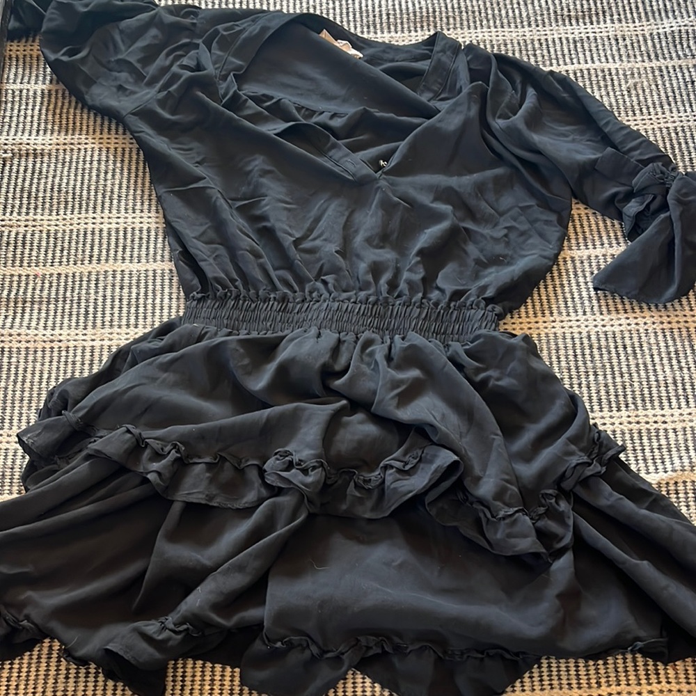 Love stitch size small black ruffle dress
